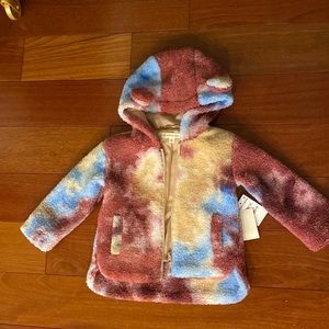 Tucker and Tate Purple Combo Tie Dye Fleece Animal Ear Hooded Jacket NWT 2T